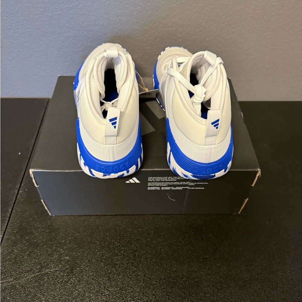Adidas Exhibit Select Mid Women’s Basketball Shoes – White/Royal Blue (Size 14 - Picture 5 of 13